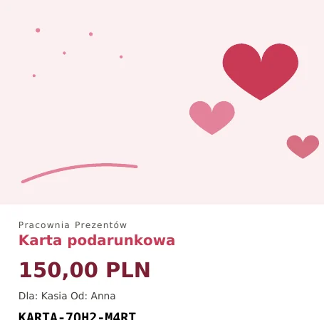 A6: motyw Walentynki. Ta sama karta w innym motywie.