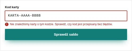 Błędny kod. Podpowiedź zamiast pustego ekranu.